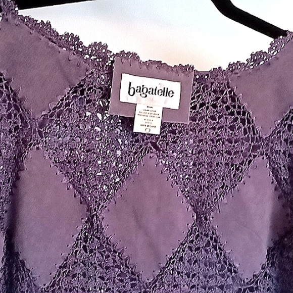💋 SALE  PONCHO.!Bagatelle vintage  BOHO leather,crochet top reduced from 99.00. - Picture 1 of 6
